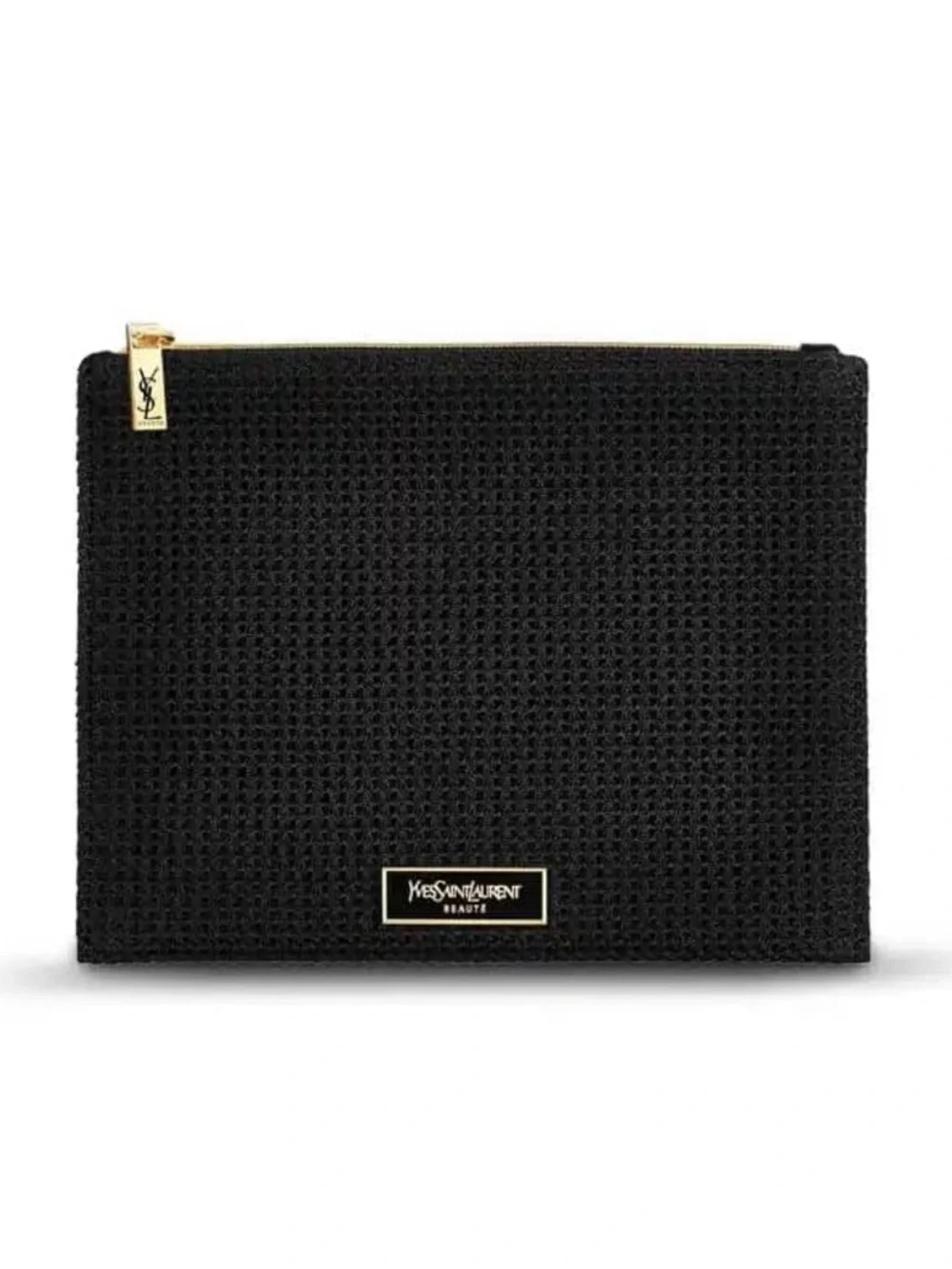Yves Saint Laurent Black Woven Cosmetic Pouch